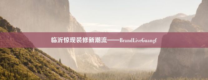 临沂惊现装修新潮流——BrandLiveGuangf