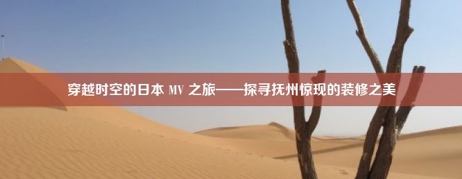 穿越时空的日本 MV 之旅——探寻抚州惊现的装修之美