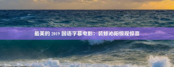 最美的 2019 国语字幕电影：装修沁阳惊现惊喜