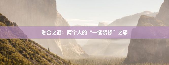 融合之道：两个人的“一键装修”之旅