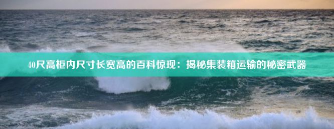 40尺高柜内尺寸长宽高的百科惊现：揭秘集装箱运输的秘密武器