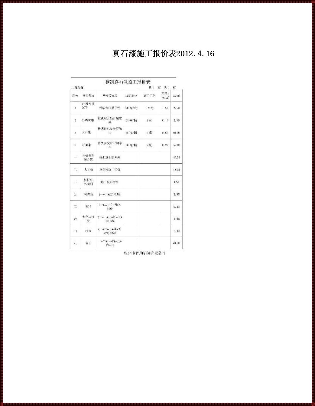 外墙真石漆报价明细表推荐分析