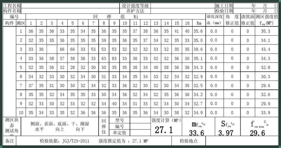 C50混凝土强度回弹值的奥秘与惊喜