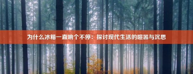 为什么冰箱一直响个不停：探讨现代生活的喧嚣与沉思