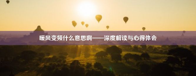 暖风变频什么意思啊——深度解读与心得体会