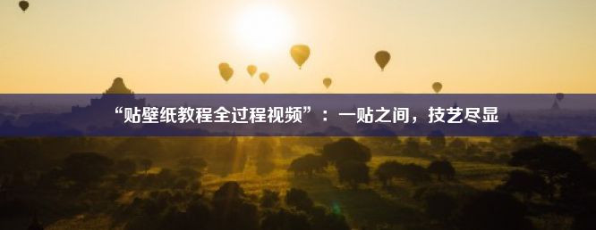 “贴壁纸教程全过程视频”：一贴之间，技艺尽显