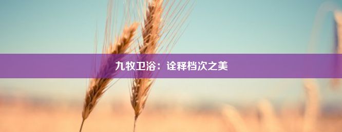 九牧卫浴：诠释档次之美