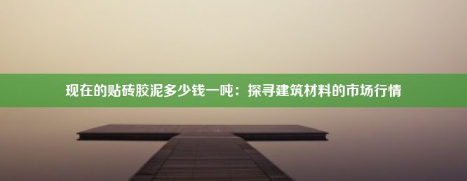 现在的贴砖胶泥多少钱一吨：探寻建筑材料的市场行情