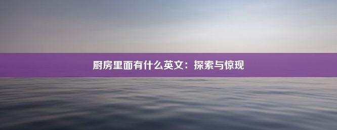 厨房里面有什么英文：探索与惊现