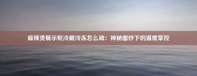 麻辣烫展示柜冷藏冷冻怎么调：神秘面纱下的温度掌控