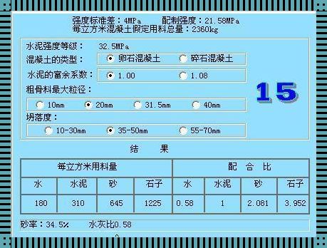 1立方米C25混凝土各材料用量揭秘