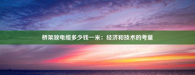 桥架放电缆多少钱一米：经济和技术的考量