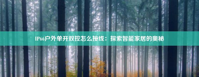 IP66户外单开双控怎么接线：探索智能家居的奥秘