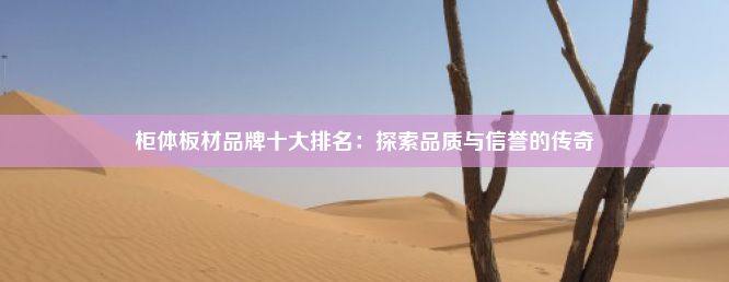 柜体板材品牌十大排名：探索品质与信誉的传奇