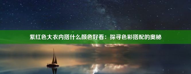 紫红色大衣内搭什么颜色好看：探寻色彩搭配的奥秘