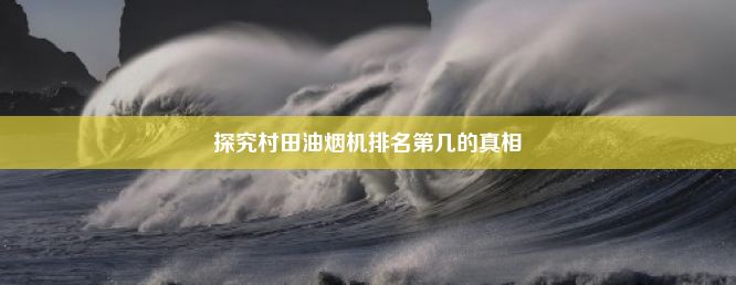 探究村田油烟机排名第几的真相