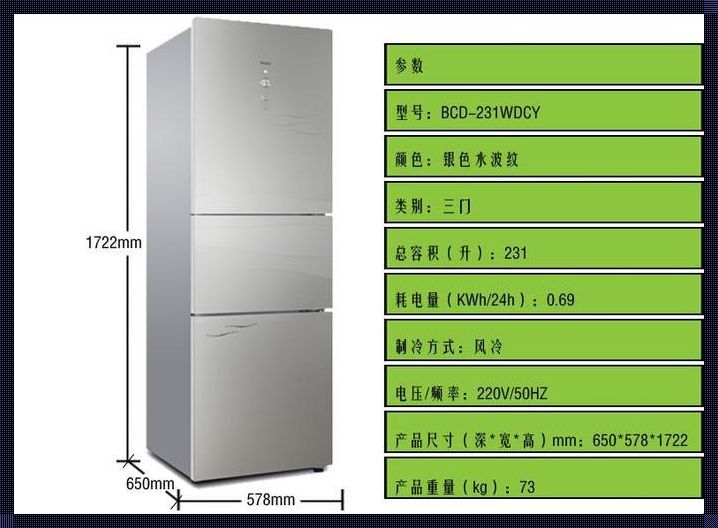 冰箱的尺寸规格尺寸图揭秘