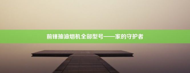 前锋抽油烟机全部型号——家的守护者