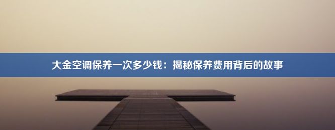 大金空调保养一次多少钱：揭秘保养费用背后的故事