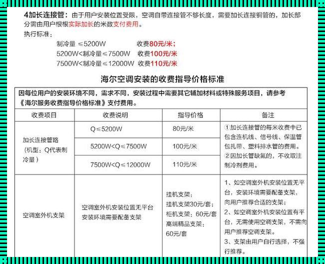 空调管子收费价格表：理性选择，合理消费