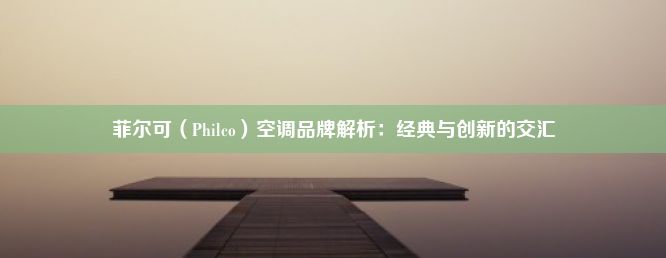 菲尔可（Philco）空调品牌解析：经典与创新的交汇