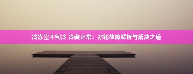 冷冻室不制冷 冷藏正常：冰箱故障解析与解决之道