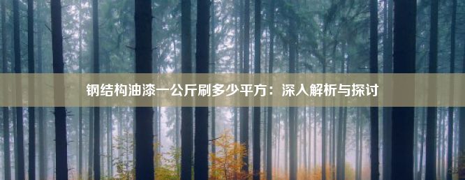 钢结构油漆一公斤刷多少平方：深入解析与探讨