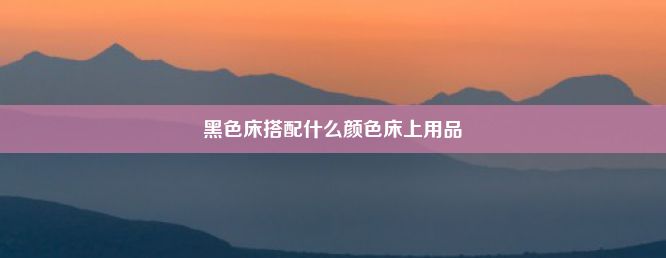 黑色床搭配什么颜色床上用品