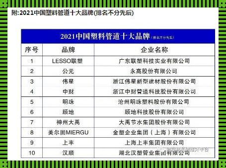 中国十大水管品牌最新排行榜：质量与信誉的双重保证