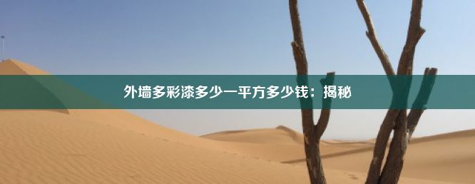 外墙多彩漆多少一平方多少钱：揭秘