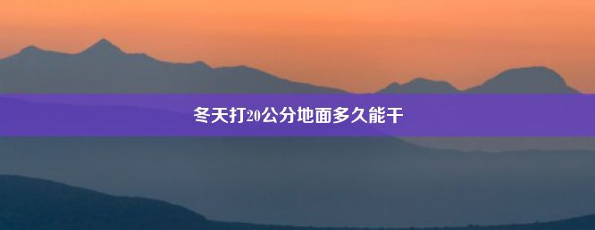 冬天打20公分地面多久能干