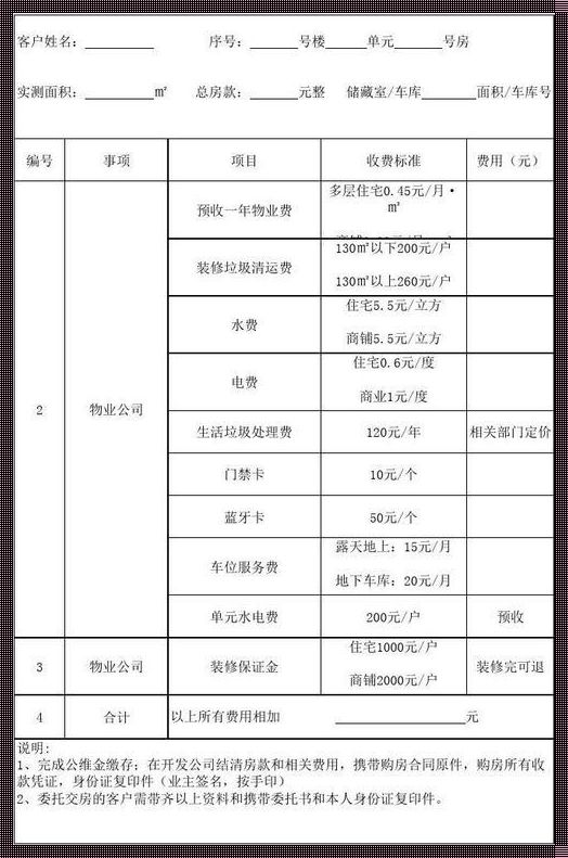 二手房交易费用明细表：揭开那层神秘面纱