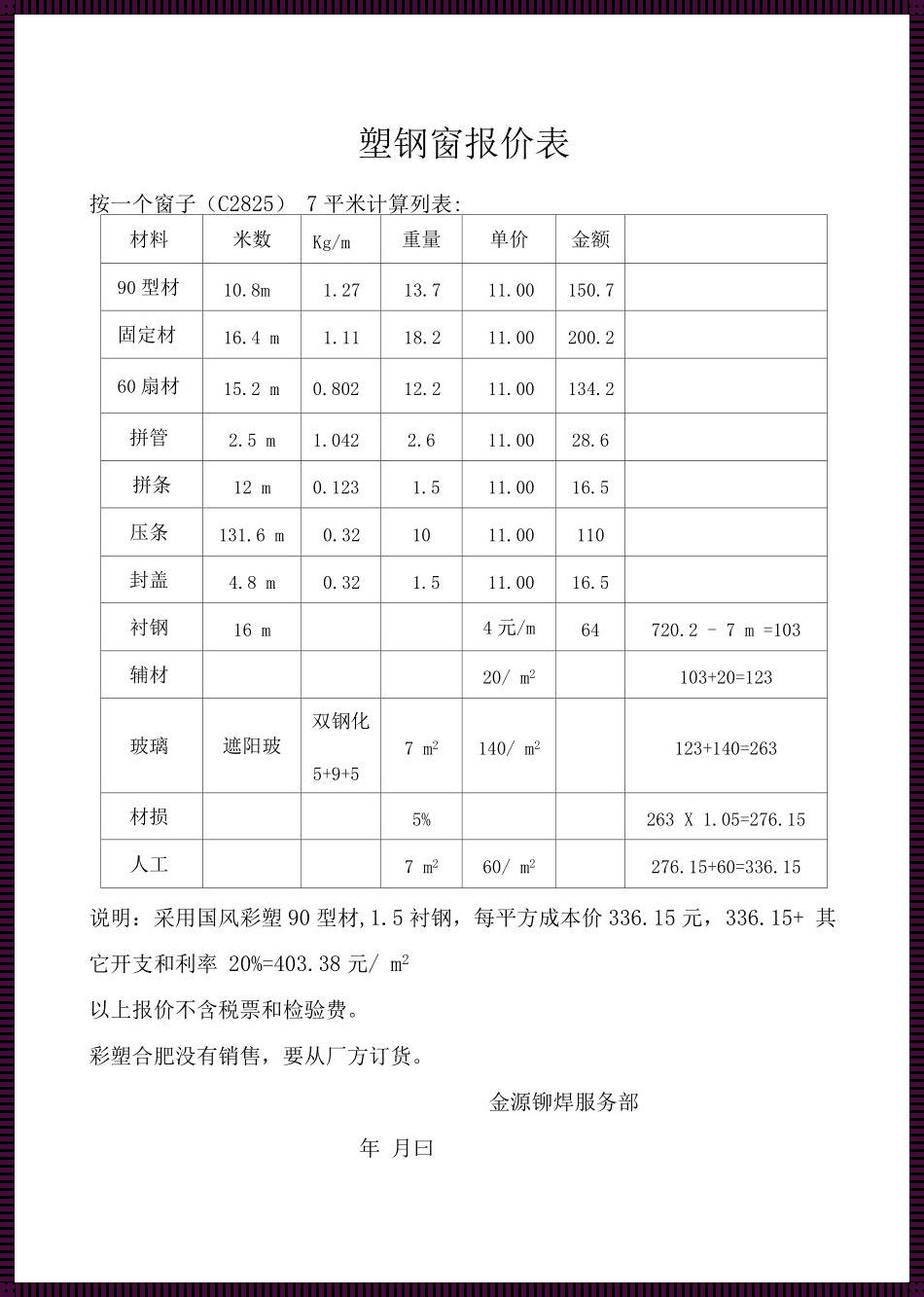 塑钢窗中空玻璃多少钱一平方：揭开神秘面纱