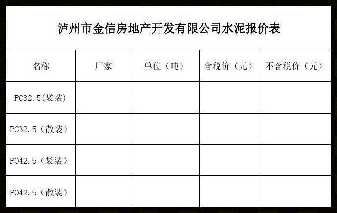 万年青水泥价格：工业的脉搏，市场的机遇