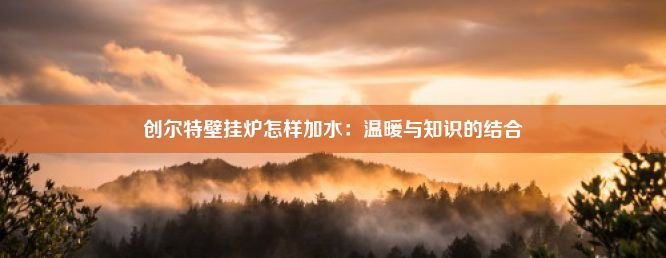 创尔特壁挂炉怎样加水：温暖与知识的结合