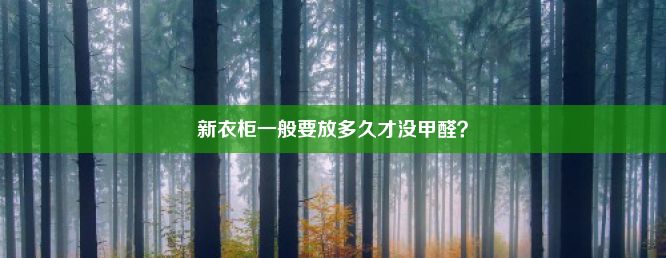 新衣柜一般要放多久才没甲醛？