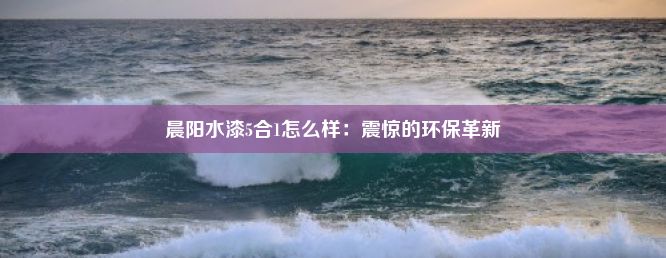 晨阳水漆5合1怎么样：震惊的环保革新