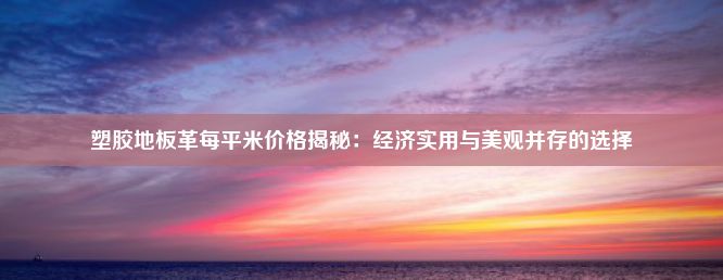 塑胶地板革每平米价格揭秘：经济实用与美观并存的选择