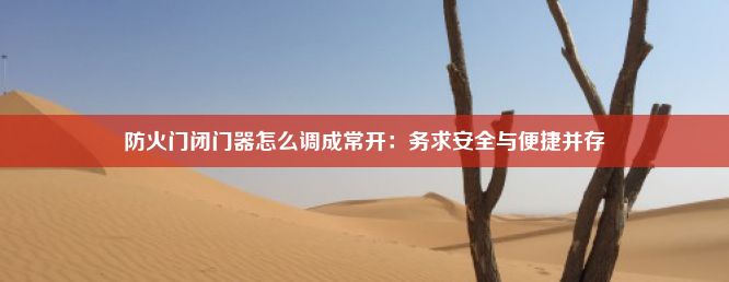 防火门闭门器怎么调成常开：务求安全与便捷并存