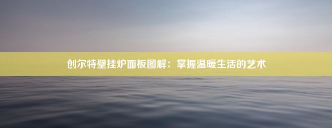 创尔特壁挂炉面板图解：掌握温暖生活的艺术