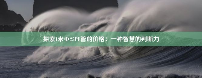 探索1米Φ25PE管的价格：一种智慧的判断力