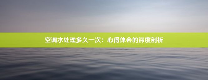 空调水处理多久一次：心得体会的深度剖析