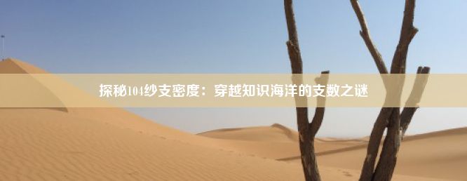 探秘104纱支密度：穿越知识海洋的支数之谜