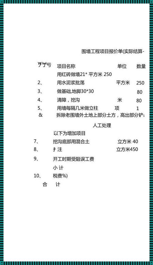 探索50米围墙造价背后的装修问题