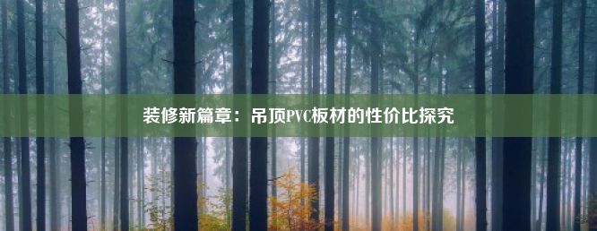 装修新篇章：吊顶PVC板材的性价比探究