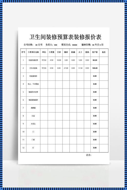 揭秘卫浴安装价格明细表：搞怪解析装修问题