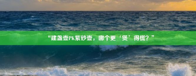 “建盏壶PK紫砂壶，哪个更‘煲’得慌？”