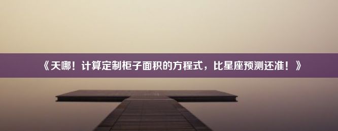 《天哪！计算定制柜子面积的方程式，比星座预测还准！》