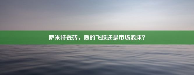 萨米特瓷砖，质的飞跃还是市场泡沫？