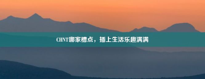 CHNT哪家槽点，插上生活乐趣满满